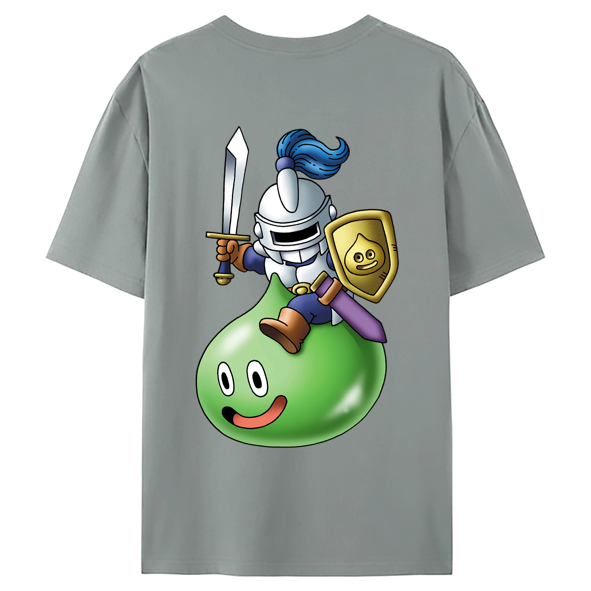 （画像用） ドラゴンクエスト Doragon Kuesuto Dragon Quest 綿100％ メンズ半袖Tシャツ（バックプリント） 通気性